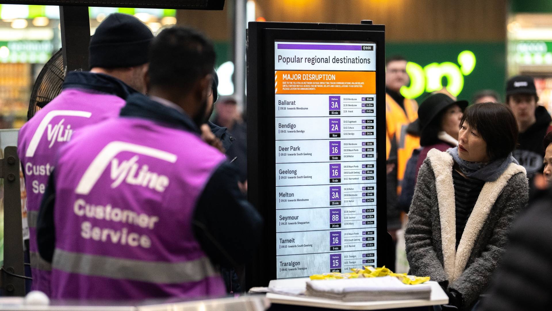 V/Line offers free travel after Telstra outage brings network to a halt