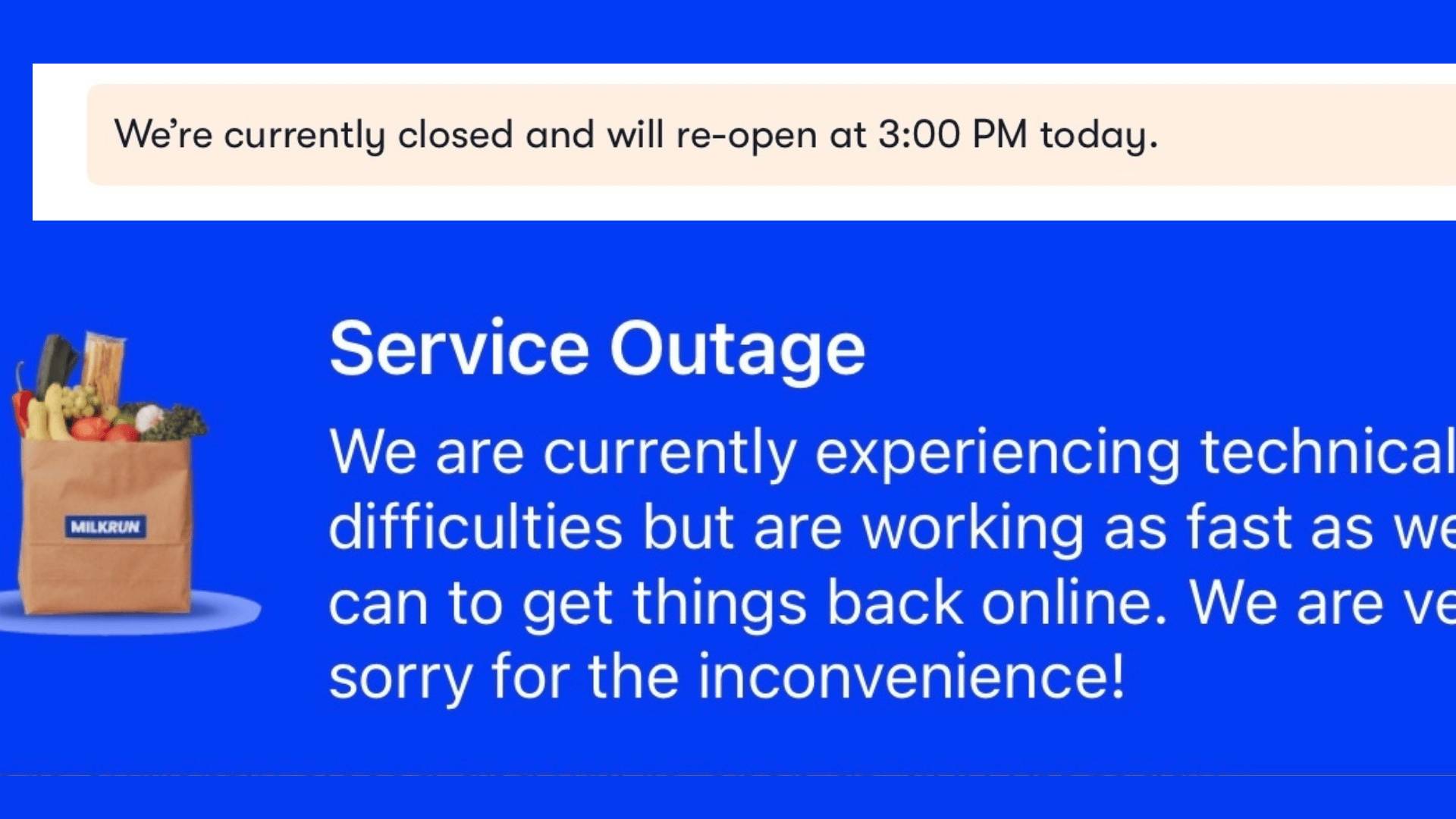 Milkrun outage: Platform pauses new orders across ANZ amid technical disruption