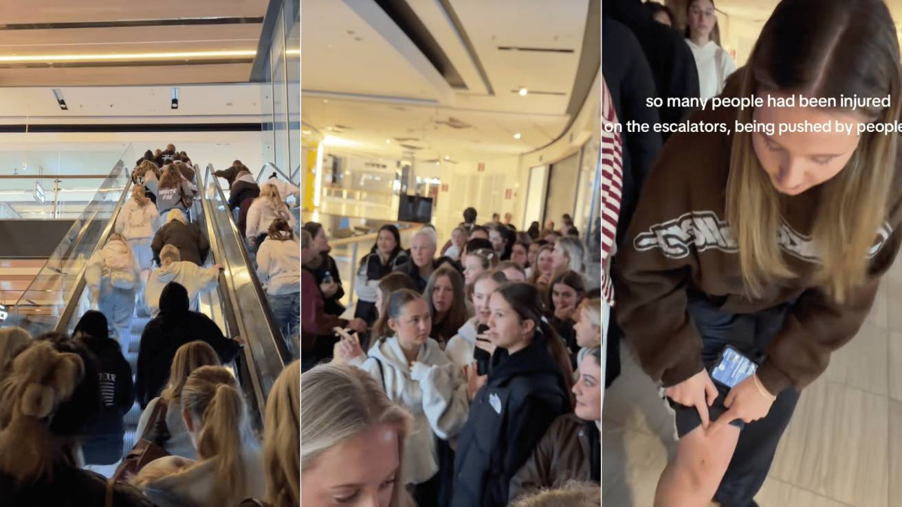 ‘The queue is the experience': Wild scenes break out at Glassons' new store opening in Sydney